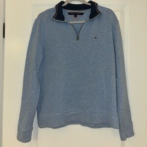 Tommy Hilfiger Collared Blue Pullover, 100% Cotton